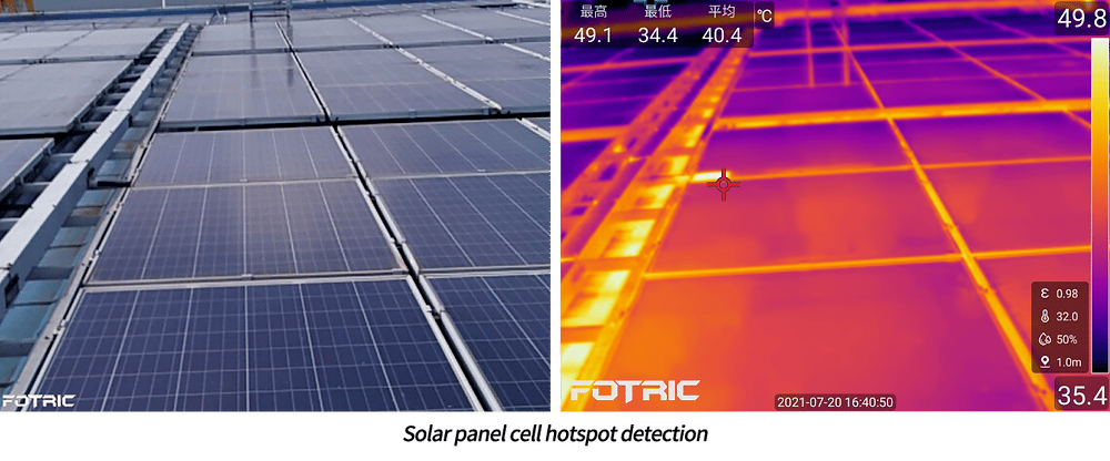 Termografía infrarroja de paneles solares